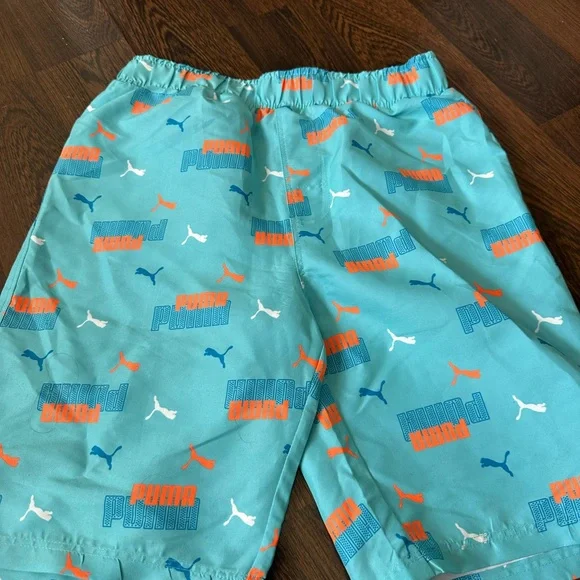 Puma Vibrant Orange Rash Guard and Aqua Swim Trunks - Picture 6 of 7